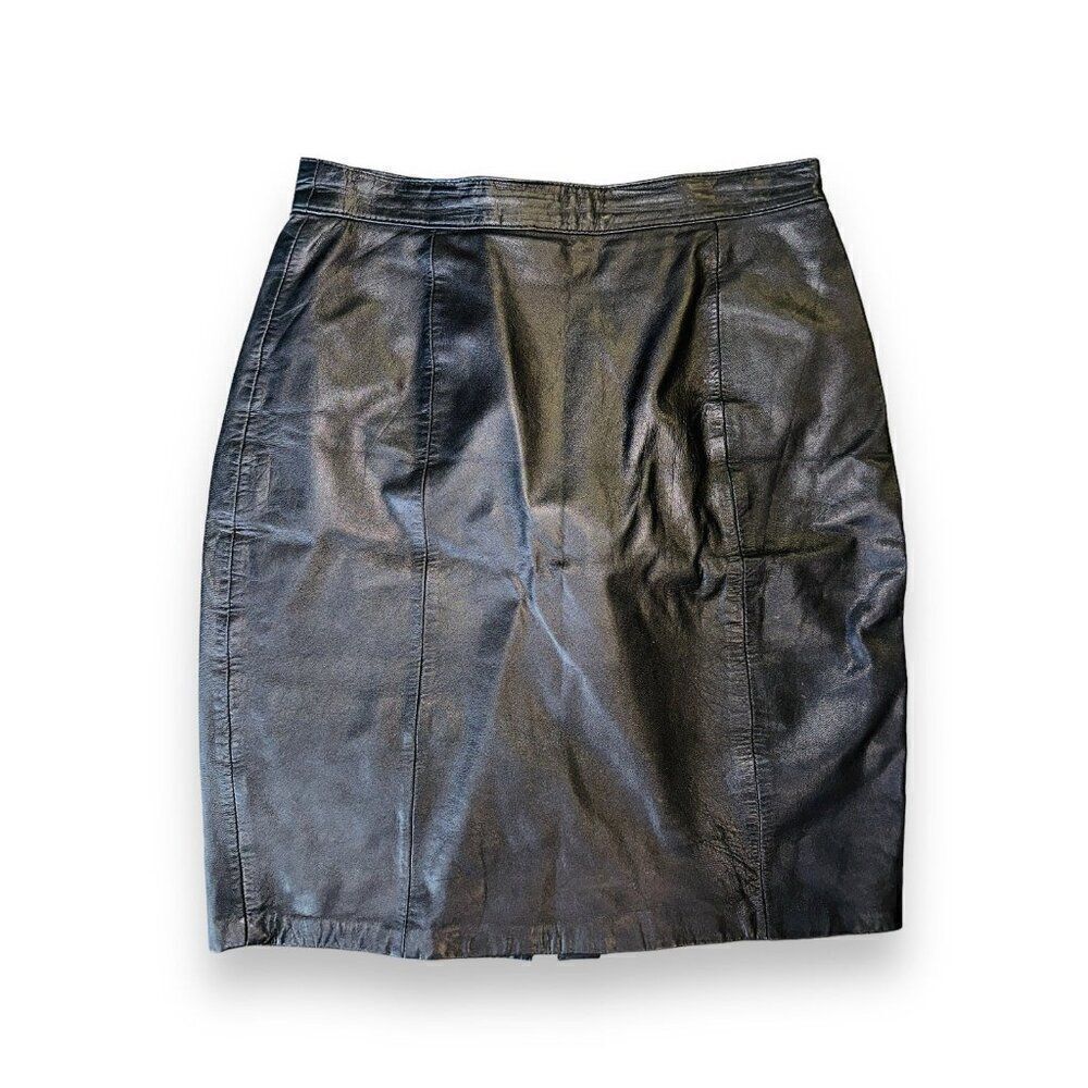 Express Black Faux Leather Pencil Skirt